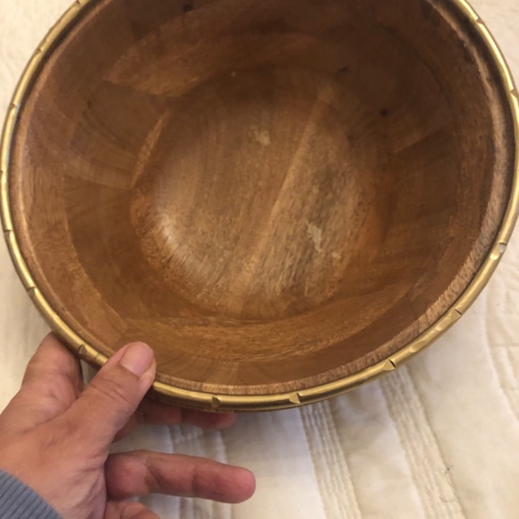 Pier 1 metal and wood bowl - Picture 2 of 3